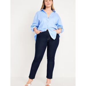 Old Navy High Rise Straight Jeans Dark Wash Size 22 Stretch Cotton Blend